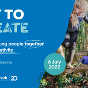 Young person getting creative and building things in the woods